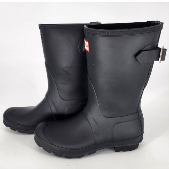 Hunter Original Short Rain Boots Black Women’s Size 7 - Picture 8 of 16